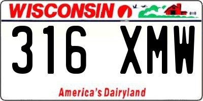 WI license plate 316XMW