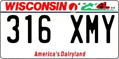 WI license plate 316XMY