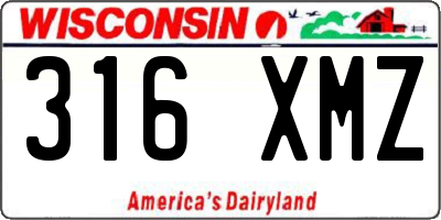 WI license plate 316XMZ