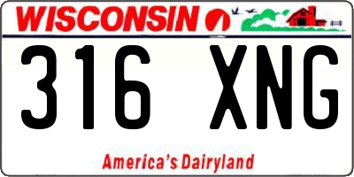WI license plate 316XNG