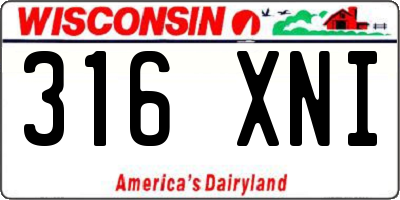 WI license plate 316XNI