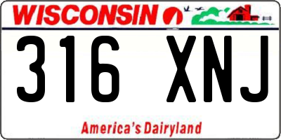 WI license plate 316XNJ
