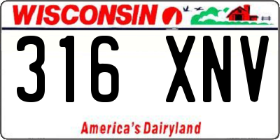 WI license plate 316XNV