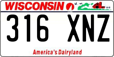 WI license plate 316XNZ