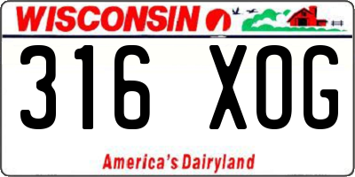 WI license plate 316XOG