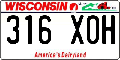WI license plate 316XOH