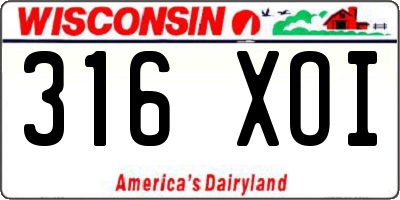 WI license plate 316XOI