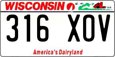 WI license plate 316XOV
