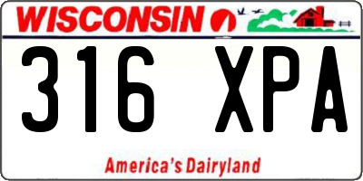 WI license plate 316XPA