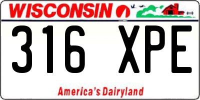 WI license plate 316XPE