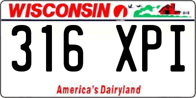 WI license plate 316XPI
