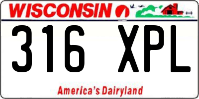 WI license plate 316XPL