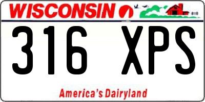WI license plate 316XPS