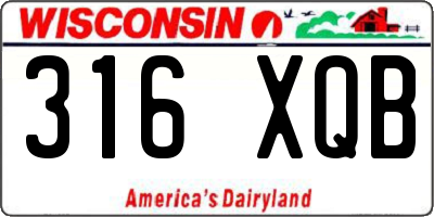 WI license plate 316XQB