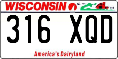 WI license plate 316XQD
