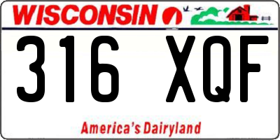 WI license plate 316XQF