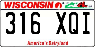 WI license plate 316XQI