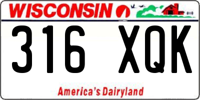 WI license plate 316XQK