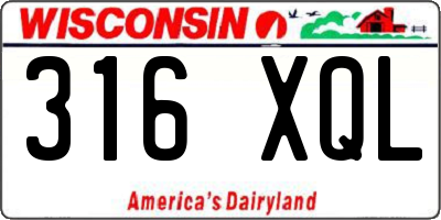 WI license plate 316XQL
