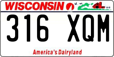 WI license plate 316XQM