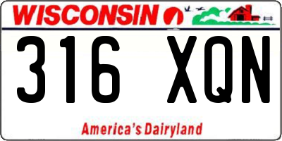 WI license plate 316XQN