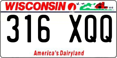 WI license plate 316XQQ