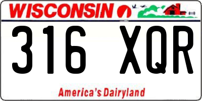 WI license plate 316XQR