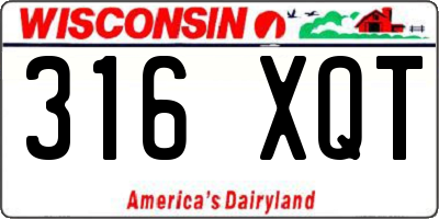 WI license plate 316XQT