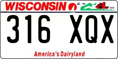 WI license plate 316XQX
