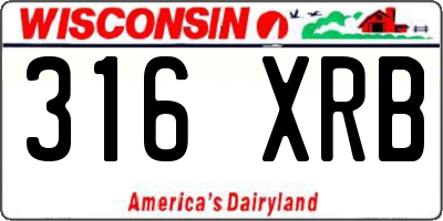 WI license plate 316XRB