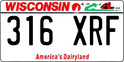 WI license plate 316XRF