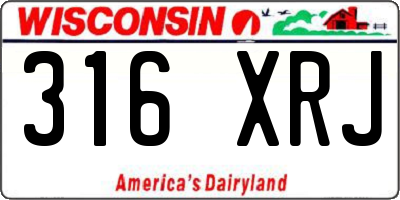 WI license plate 316XRJ