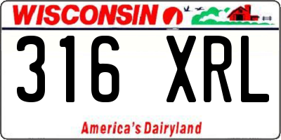 WI license plate 316XRL