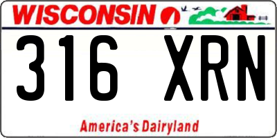 WI license plate 316XRN