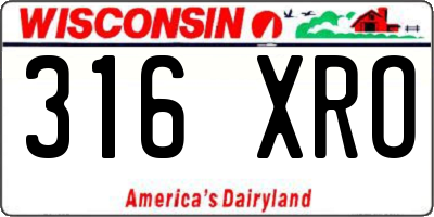 WI license plate 316XRO