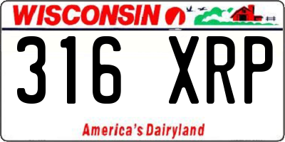 WI license plate 316XRP