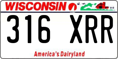 WI license plate 316XRR