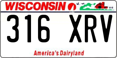 WI license plate 316XRV