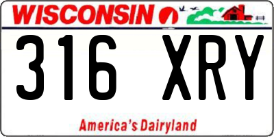 WI license plate 316XRY