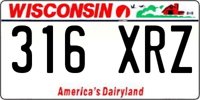 WI license plate 316XRZ