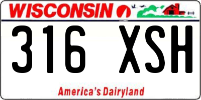 WI license plate 316XSH