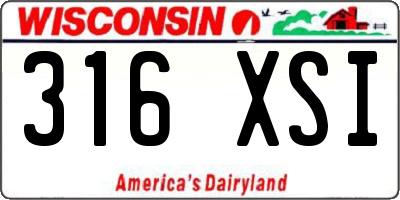 WI license plate 316XSI