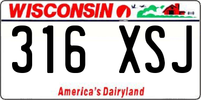 WI license plate 316XSJ