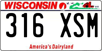 WI license plate 316XSM