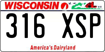 WI license plate 316XSP