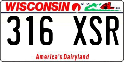 WI license plate 316XSR