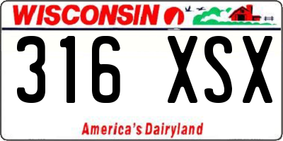 WI license plate 316XSX