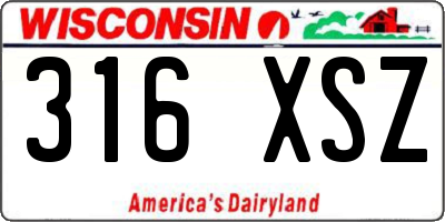 WI license plate 316XSZ