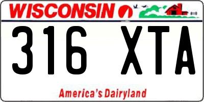 WI license plate 316XTA