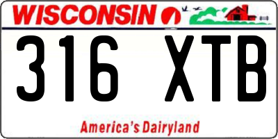 WI license plate 316XTB